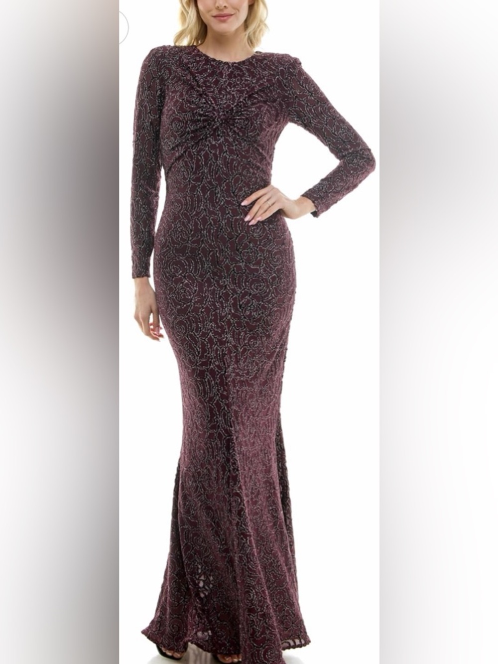 Taylor Dress Long Sleeve Sequin Embroidered Mermaid Gown – Size 2 NWT